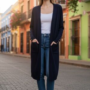 Verve Ami Deep Blue Cardigan Sweater